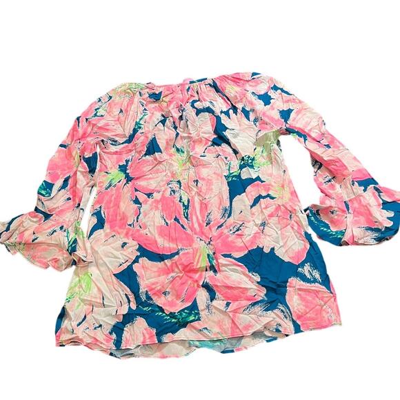 Lilly Pulitzer‎ WILLA FLOUNCE SLEEVE TOP Blouse Womens Size XS Floral - Picture 6 of 8